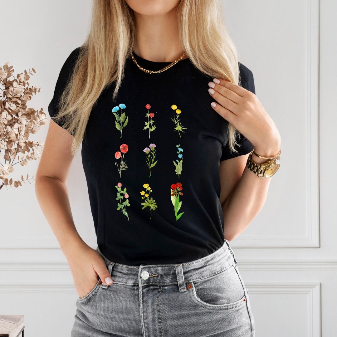 Wildflower Bliss Tee-perfect Gift for Her Botanical Shirt for - Etsy