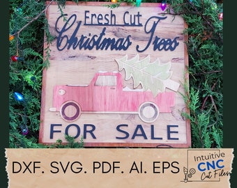 DXF SVG Christmas trees for sale/ Digital cut file/ Dxf file | Svg file | Ai file/ Eps file/ CNC Router Christmas Plaque/ Cri-Cut Christmas