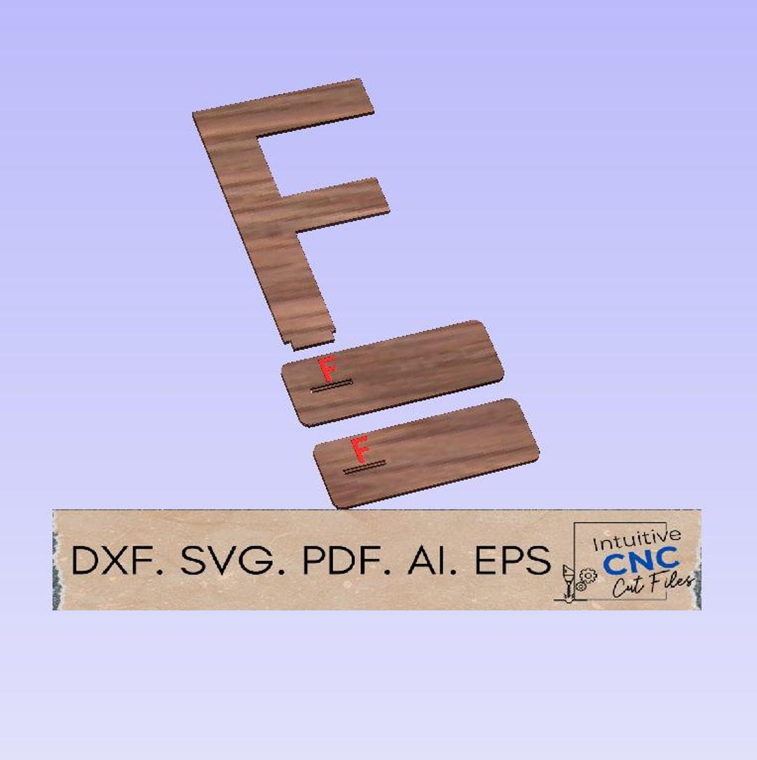 DXF Freestanding 100cm Letter F / CNC Router Cut File/ SVG/ Pdf ...