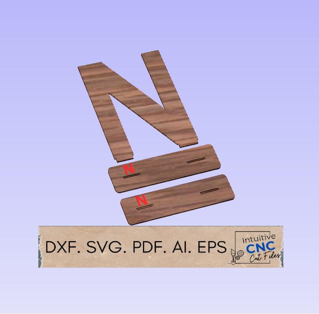 DXF Freestanding 100cm Letter N / CNC Router Cut File/ SVG/ Pdf ...