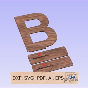Letra B independiente de 100 cm en formato DXF / Archivo de corte para enrutador CNC / SVG / PDF / Archivo digital / Accesorios para bodas / Letras independientes / Letras con base