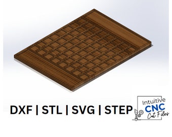 DXF Chess Board | STL Chess Board | CNC Router Chessboard File / 3D Printer file /digital Chess Board/ Wooden Chess Board/ inlay chessboard