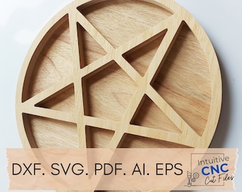 DXF Pentagram/ DXF Pentagram Shelf/ DXF Crystal Shelf/ Svg pentagram file/ eps pentagram file/ Pdf Pentagram/ cri-cut pentagram design
