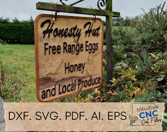 DXF SVG honesty hut sign Digital cut file  .Dxf file | .Svg file | .Ai file  Eps file