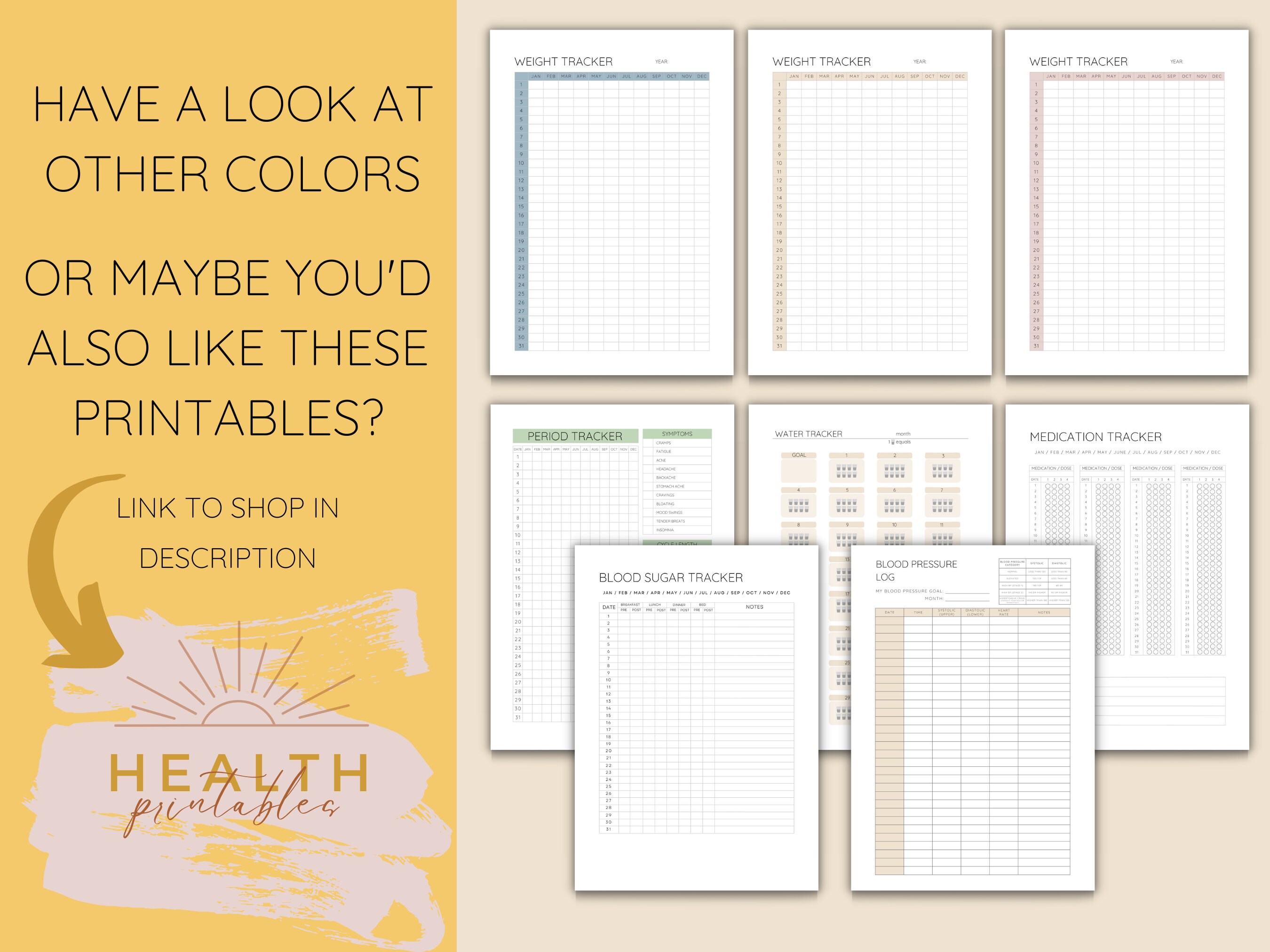 Yearly Weight Loss Tracker Printable, Ideal for Health Goals, Great for ...