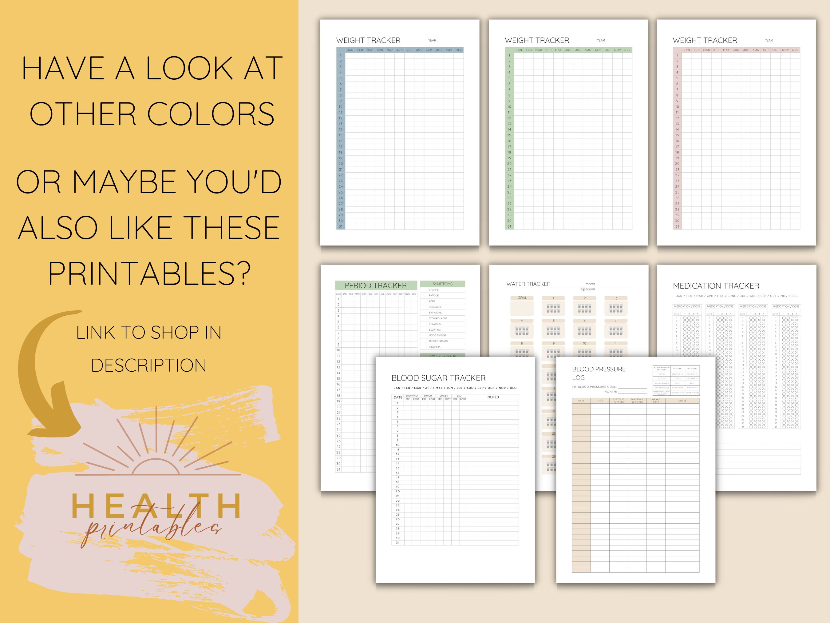 Yearly weight loss tracker printable ideal for health goals etsy