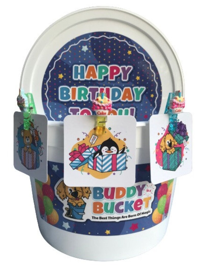 Buddy in A Bucket Birthday Bucket Fun Birthday Ideas Etsy