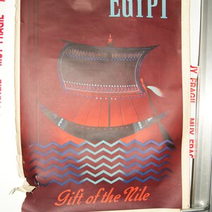 Tourismusplakat Ägypten, Geschenk des Nils. M Azmy. Original-Lithographie. Bild 2