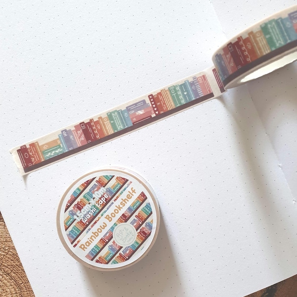 Rainbow Bookshelf 1.5cm x 10m Bookish Washi Tape