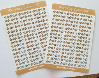 Star Sticker Ranking Star Rating Sticker Sheet, Rating Sticker, Ranking Sticker, 5 Stars ...