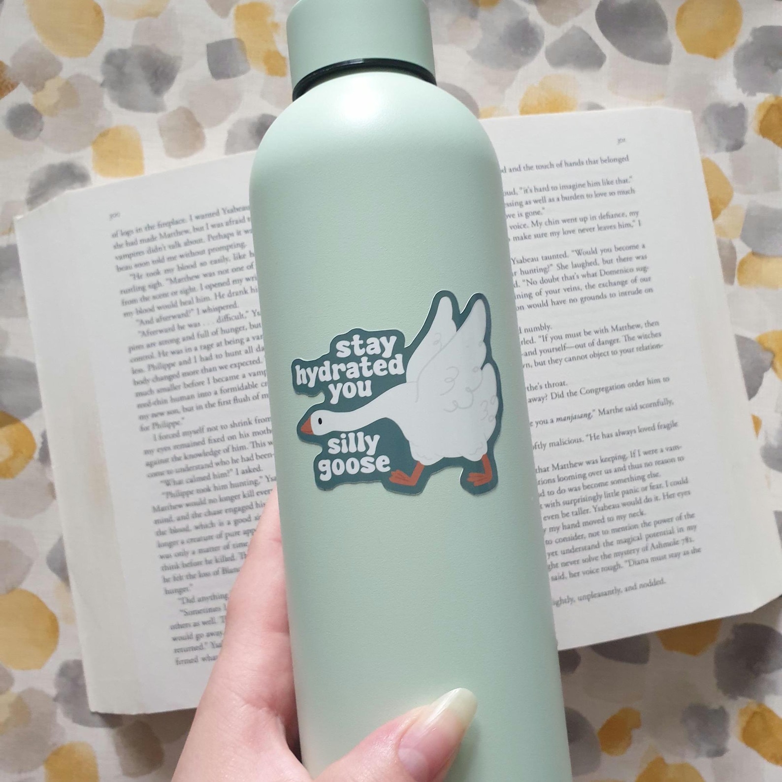 Stay Hydrated You Silly Goose Waterbottle Glossy Vinyl Die Cut Sticker