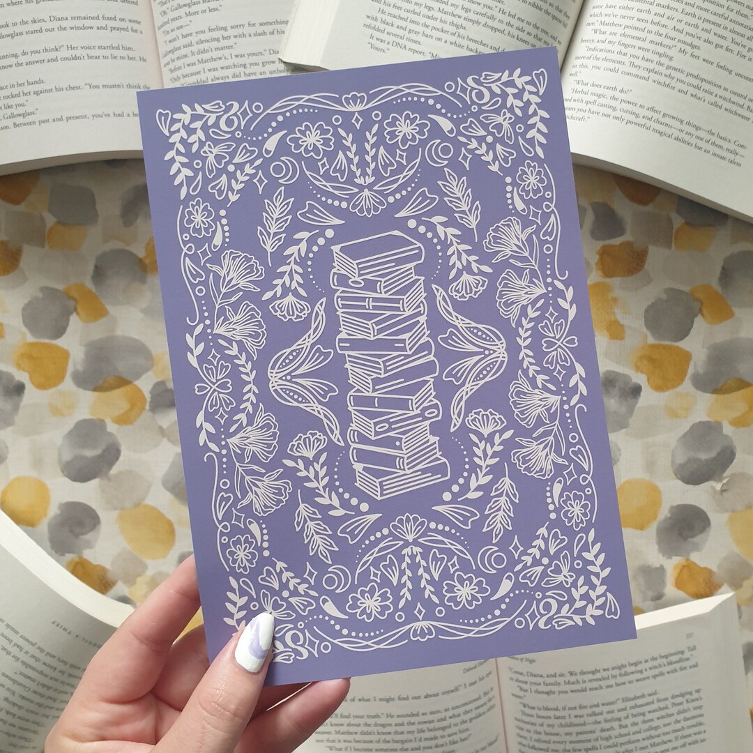 Art Nouveau Bookstack Bookish Art Print - Etsy UK