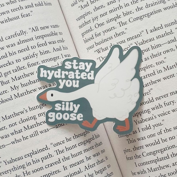 Stay Hydrated You Silly Goose Waterbottle Glossy Vinyl Die Cut Sticker