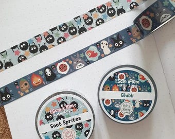 Ghibli 1.5cm x 10m Washi Tape, Soot Sprites, Princess Mononoke