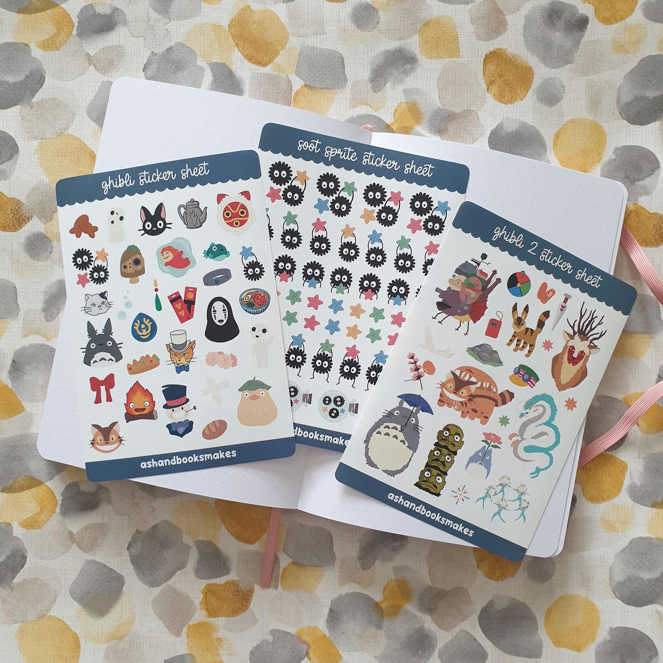 Ghibli inspired and Soot Sprite Journal Sticker Sheets