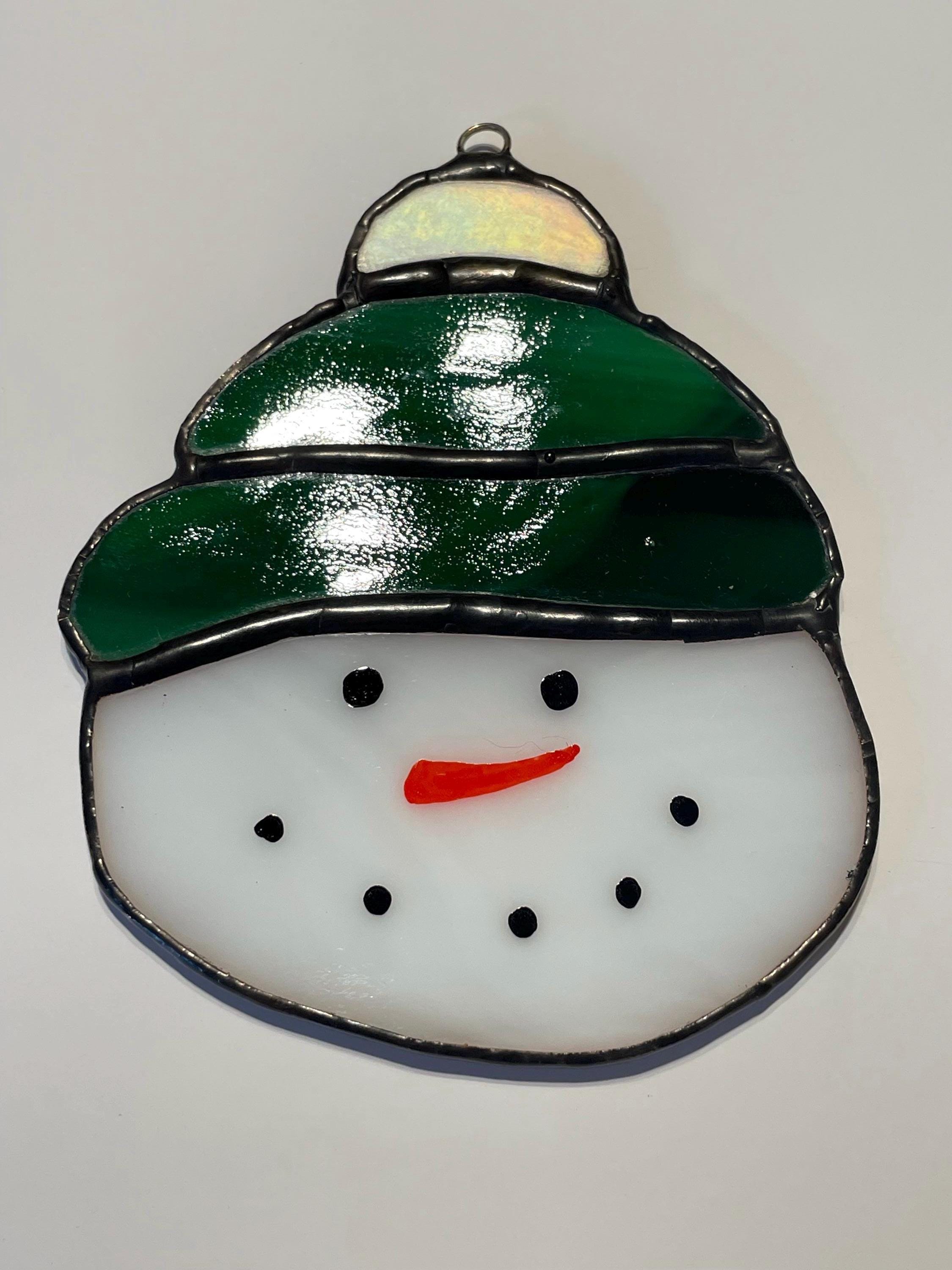 Snowman Stained Glass Christmas Ornament, Suncatcher, Tree Ornament ...