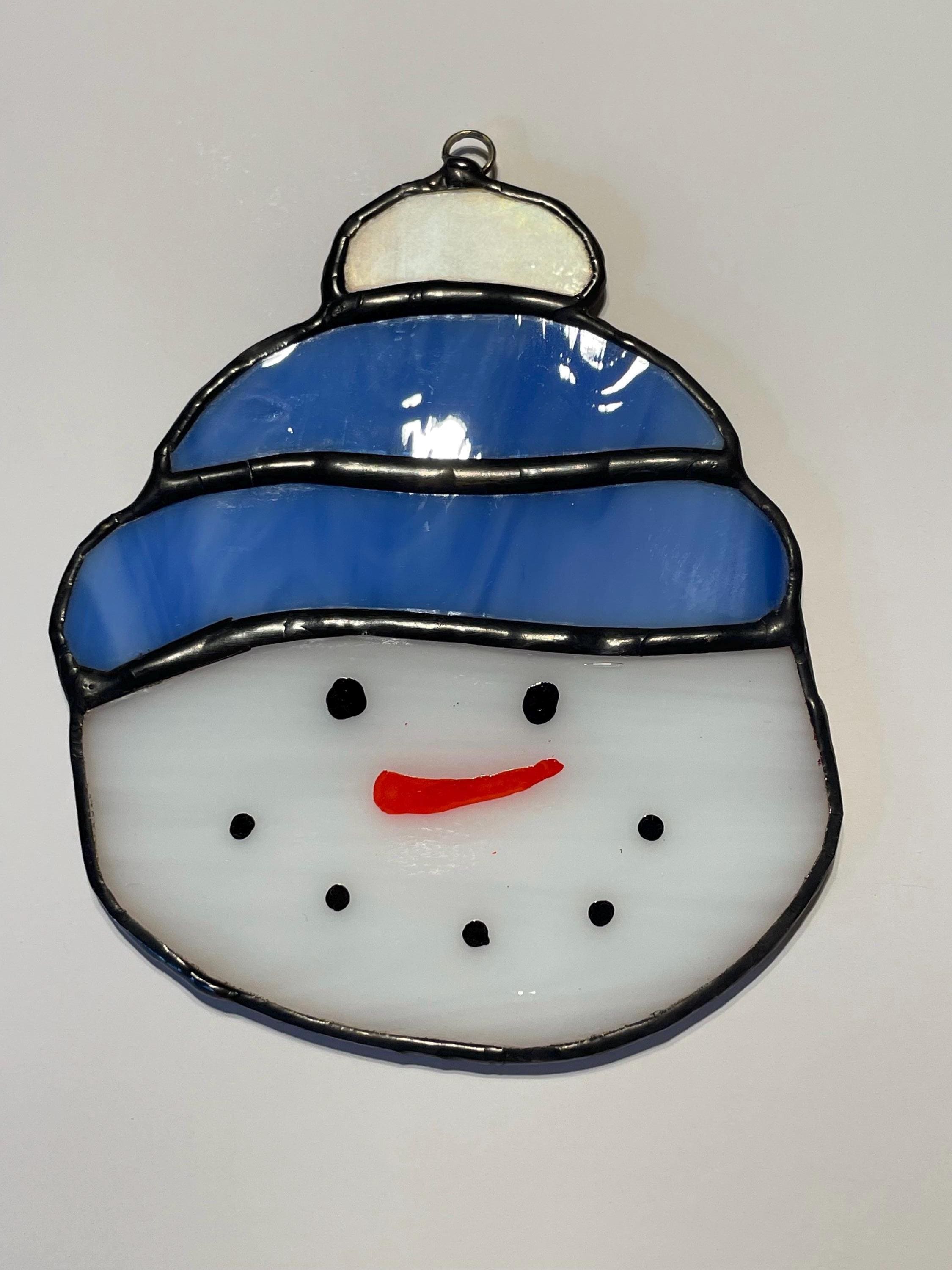 Snowman Stained Glass Christmas Ornament, Suncatcher, Tree Ornament ...