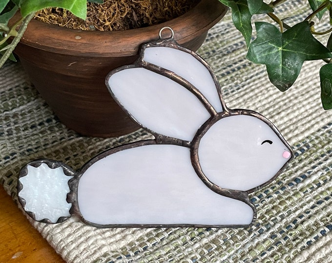 Stained Glass Bunny Rabbit Suncatcher Ornament Easter Etsy