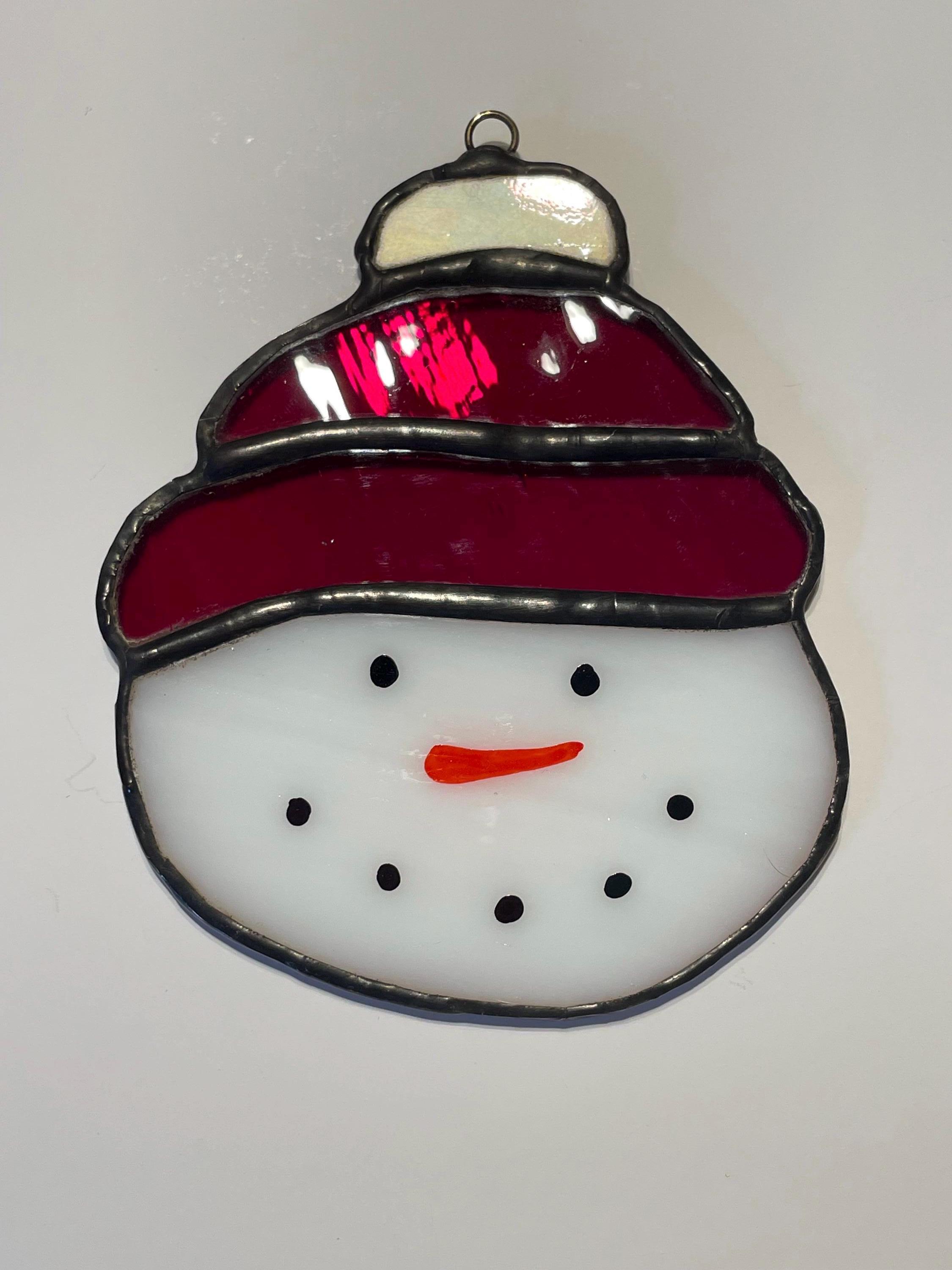 Snowman Stained Glass Christmas Ornament, Suncatcher, Tree Ornament ...