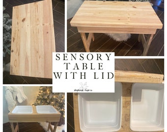 Sensory Table WITH LID | Toddler Sensory Table with Lid | Gift for toddler | Small Sensory Table with Tabletop