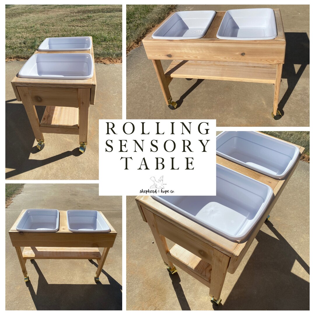 Rolling Sensory Table Toddler Sensory Table With Wheels Etsy