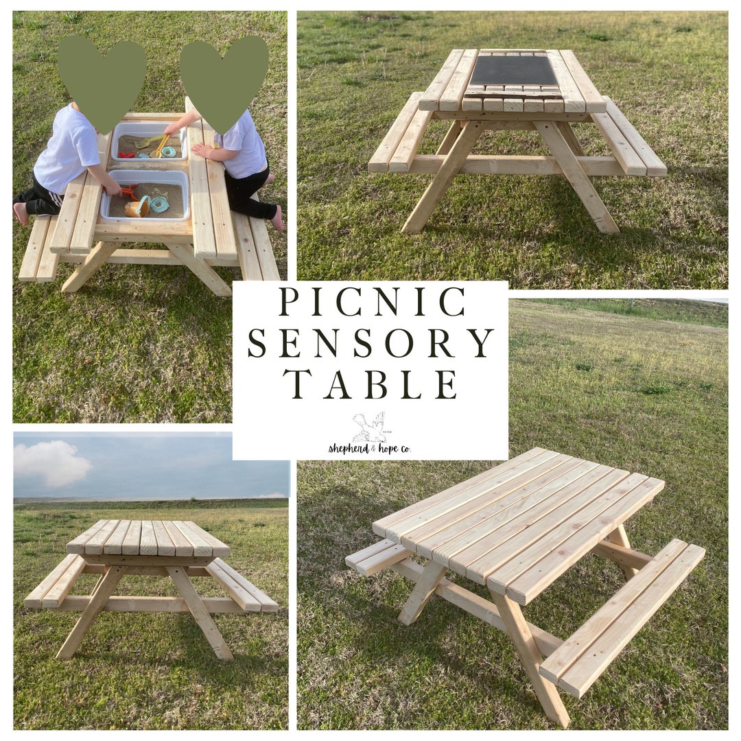 Sensory Picnic Table for Kids | Toddler Picnic Sensory Table | Gift for ...