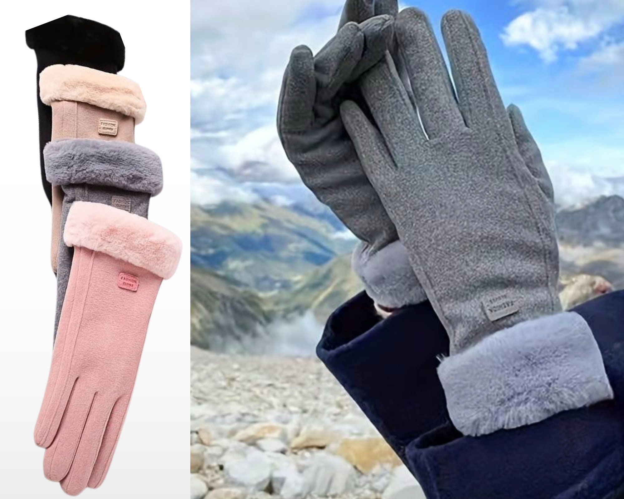 Eiskratzer mit Handschuh Plüsch Fütterung für warme Hände im Winter 