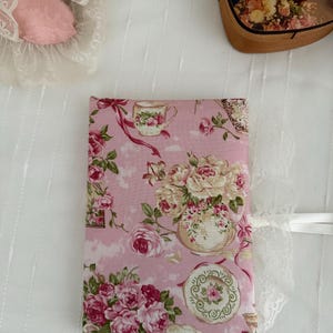 Dagboek schrijven, shabby chic met stof bedekt handgemaakt, cadeau voor vrouwen, meisjescadeau