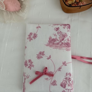 Dagboek roze toile stof handgemaakt flirt cadeau voor een vriend cadeau voor dochter tiener jongvolwassene, ik denk aan je cadeau