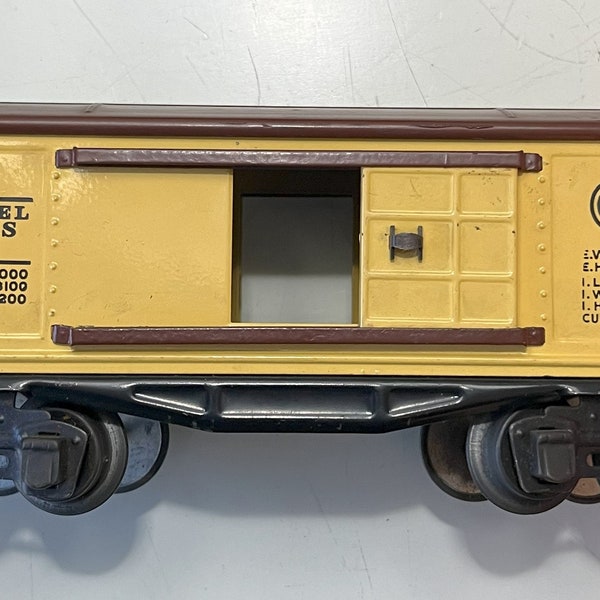 655 Yellow Box Car O Gauge Post War