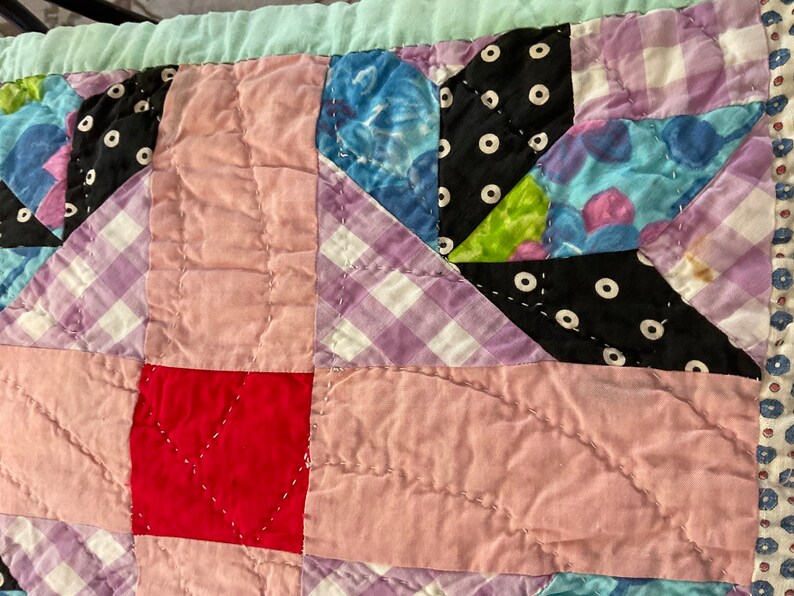 Vintage Hand Sewn Bear Claw Quilt Etsy