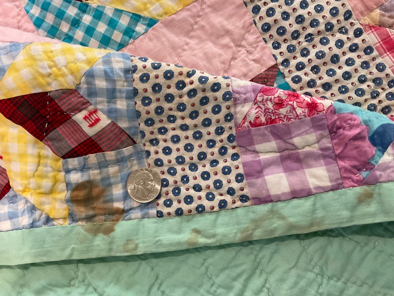 Vintage Hand Sewn Bear Claw Quilt Etsy