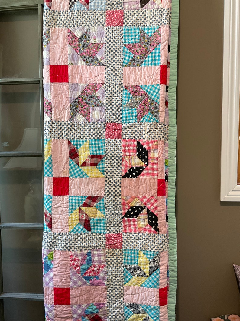 Vintage Hand Sewn Bear Claw Quilt Etsy