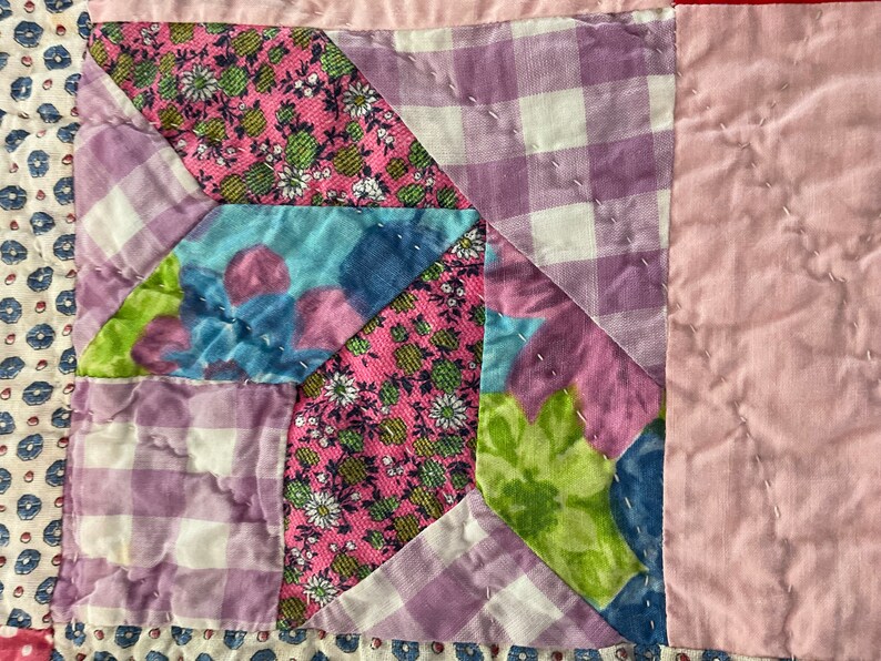 Vintage Hand Sewn Bear Claw Quilt Etsy