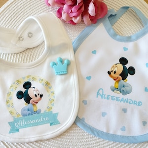 Personalized bibs with name in absorbent cotton, bib decorated with name for newborn, personalized bib with name and phrase