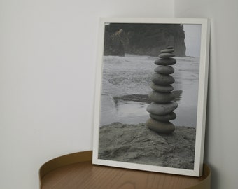 Zen balancing stones, stacked rocks, balanced pebbles. Digital print Art, Yoga Art, Spa Décor, Balancing Stones, Meditation Stones