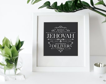 Jehovah Scripture Art Printable: Typographic Bible Verse (PDF)