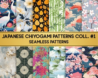 Japanische Chiyogami Muster / Digitales Papier / Nahtloses Muster / Scrapbooking / Origami Papier / 12x12 Zoll