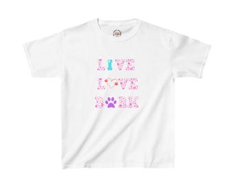 Camiseta infantil de algodón pesado Live Love Bark™