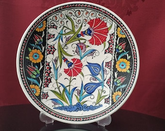 Handmade Ceramic Plate - Decorative Wall Hanging Plates - Handpainted Art - 12,6" (32 cm)