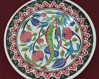 Handmade And Handpainted Ceramic Plate - Decorative Wall Hanging Plates Art 10" (25 cm)
