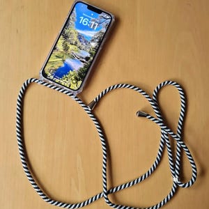 Étui transparent pour téléphone portable et lanière pour iPhone avec collier et cordon