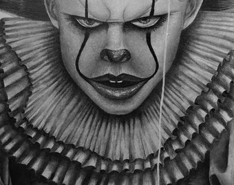 Evil Clown - Arte de grafito (archivo digital) Original Wall Art Print