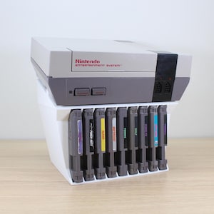 NES Game Console and Cartridge Display Stand
