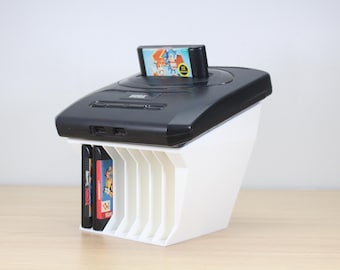 Sega Genesis Gen 2 Spielkonsole und Patronenständer