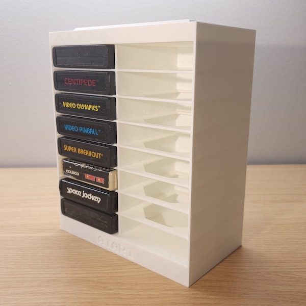 Vertical Storage Box to hold 16 Atari 2600 Game Cartridges (No video games or consoles included)