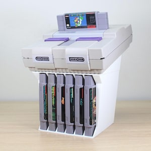 SNES Game Console and Cartridge Display Stand