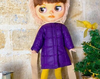 Blythe  coat Blythe clothes Blythe outfit Licca coat  Blythe violet coat Blythe