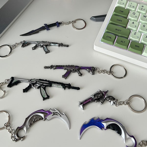 Valorant Keychains 2.0 | Perfect Birthday, Christmas Gifts, Valorant Cosplay | Prime | Reaver | Sheriff | Knife | (Fan-Art)
