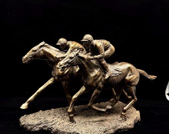 競走馬の置物 彫像 装飾 サラブレッド 騎手付き 競馬 - Etsy 日本